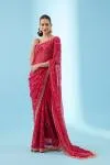 Fuchsia Pink Georgette Saree