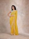 Raw Yellow Georgette Saree