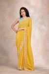 Raw Yellow Georgette Saree