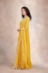 Raw Yellow Georgette Saree