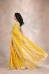 Raw Yellow Georgette Saree