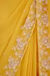 Raw Yellow Georgette Saree