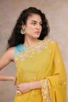 Raw Yellow Georgette Saree