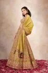 Olive Green Crepe Lehenga