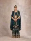 Petrol Blue Cape Sharara