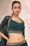 Petrol Blue Cape Sharara