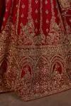 Crimson Ombre Silk Lehenga