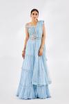 Powder Blue Chiffon Lehenga