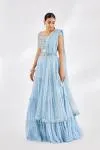 Powder Blue Chiffon Lehenga