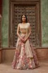 Pink Floral Organza Lehenga