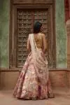Pink Floral Organza Lehenga
