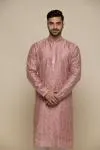 Metallic Pink Silk Kurta Set