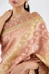Salmon Pink Banarasi Silk Saree
