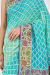 Sea Green Meenakari Bandhani Saree