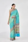 Sea Green Meenakari Bandhani Saree