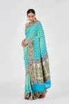 Sea Green Meenakari Bandhani Saree