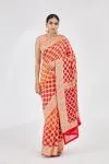 Vermillion Orange Georegette Saree