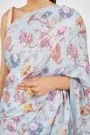 Powder Blue Crepe Saree
