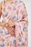 Pretty Peach Crepe Saree