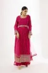 Hot Pink Georegette Sharara Suit