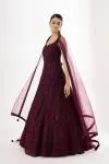 Wine Red Anarkali