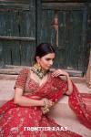 Carmine Red Silk Lehenga