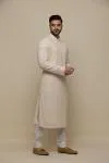 Ivory Chickankari Georegette Kurta Set