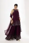 Plush Plum Sharara Suit