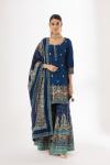 Royal Blue Silk Garara Suit