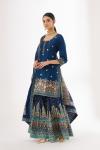 Royal Blue Silk Garara Suit