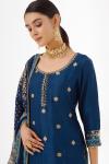 Royal Blue Silk Garara Suit