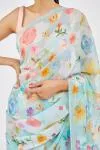 Powder Green Chiffon Saree
