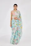 Powder Green Chiffon Saree
