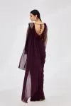 Wine Red Drape Saree