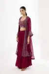 Cherry Pink Cape Sharara