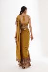 Mustard Crepe Drape Saree