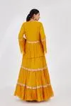 Mustard Tiered Georegette Lehenga