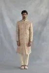 Amber Gold Silk Sherwani