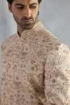 Amber Gold Silk Sherwani