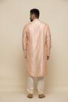 Salmon Pink Raw Silk Kurta Set