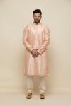 Salmon Pink Raw Silk Kurta Set