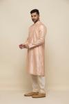 Salmon Pink Raw Silk Kurta Set