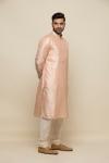 Salmon Pink Raw Silk Kurta Set