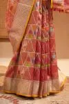 Carrot red Kota Zari Saree