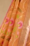 Pumpkin Orange Kota Zari Saree