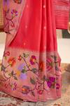 Raspberry Pink Paithani Silk Saree