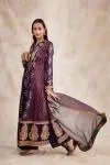 Dark Purple Satin Kurta Suit Set