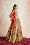 Henna Green Banarasi Silk Lehenga