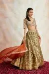 Henna Green Banarasi Silk Lehenga
