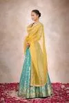Turquoise Banarasi Silk Lehenga